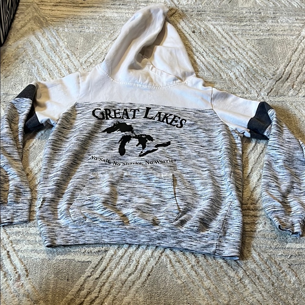 Gray and White Great Lakes Hoodie
